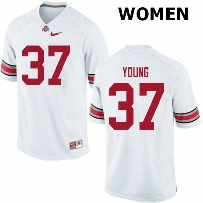 Women's Ohio State Buckeyes #37 Craig Young White Nike NCAA College Football Jersey Discount VXN8444IK